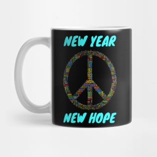 2021 New Year New Hope in Peace Symbol Mug